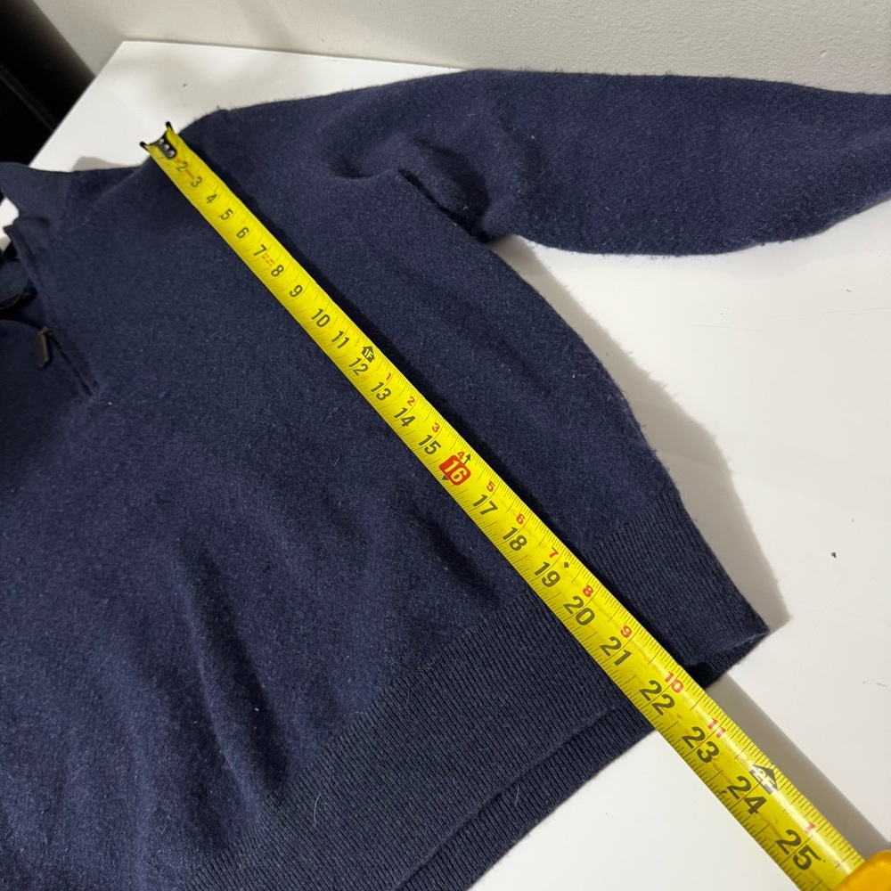 Ralph Lauren 100% Marino wool Men's Dark navy Blue Zip-Up pullover sweater - Picture 7 of 7